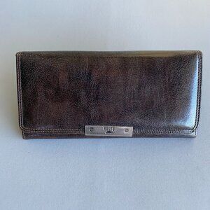 Roots Vegan Leather Brown Slim Women's Wallet